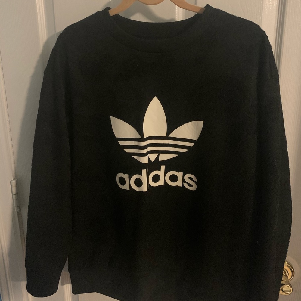 adidas oversized jacquard crew neck